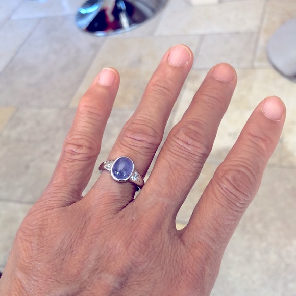 Tanzanite & 14K White Gold Plated - Picture 5 of 5